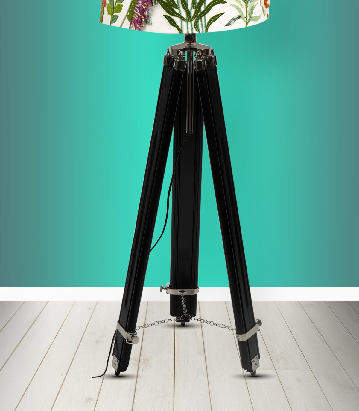 Black Two Fold Lamp Stand